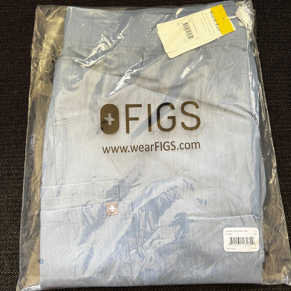 Figs Kade Cargo Scrub Pants - L - Heather Indigo